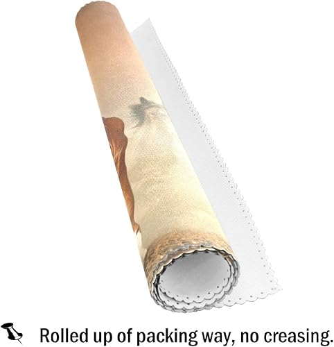 Miniatura 6 de visesunny Juego de 6 manteles individuales para decoración de escritorio, diseño retro de castaño salvaje, caballo, juego de 6 manteles individuales