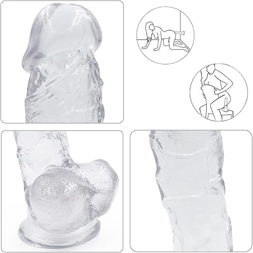 Miniatura 3 de Juguete de silicona suave de 9 pulgadas, material seguro de estimulación de clitioral realista para hombres con ventosa fuerte, herramientas para