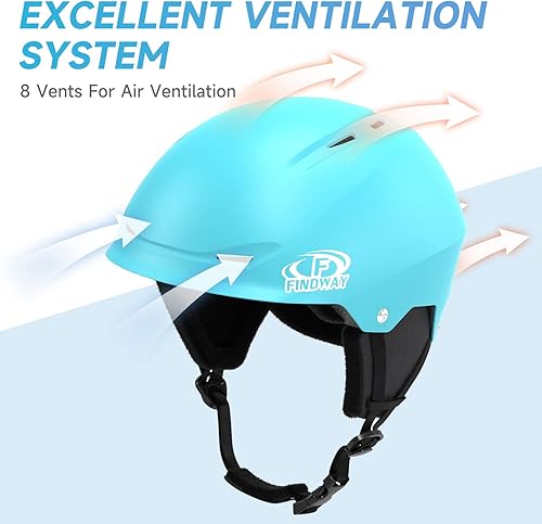 Miniatura 4 de Findway Casco de snowboard actualización Casco de esquí para adultos, apto para gafas carcasa de ABS duradera, espuma EPS protectora y ajuste