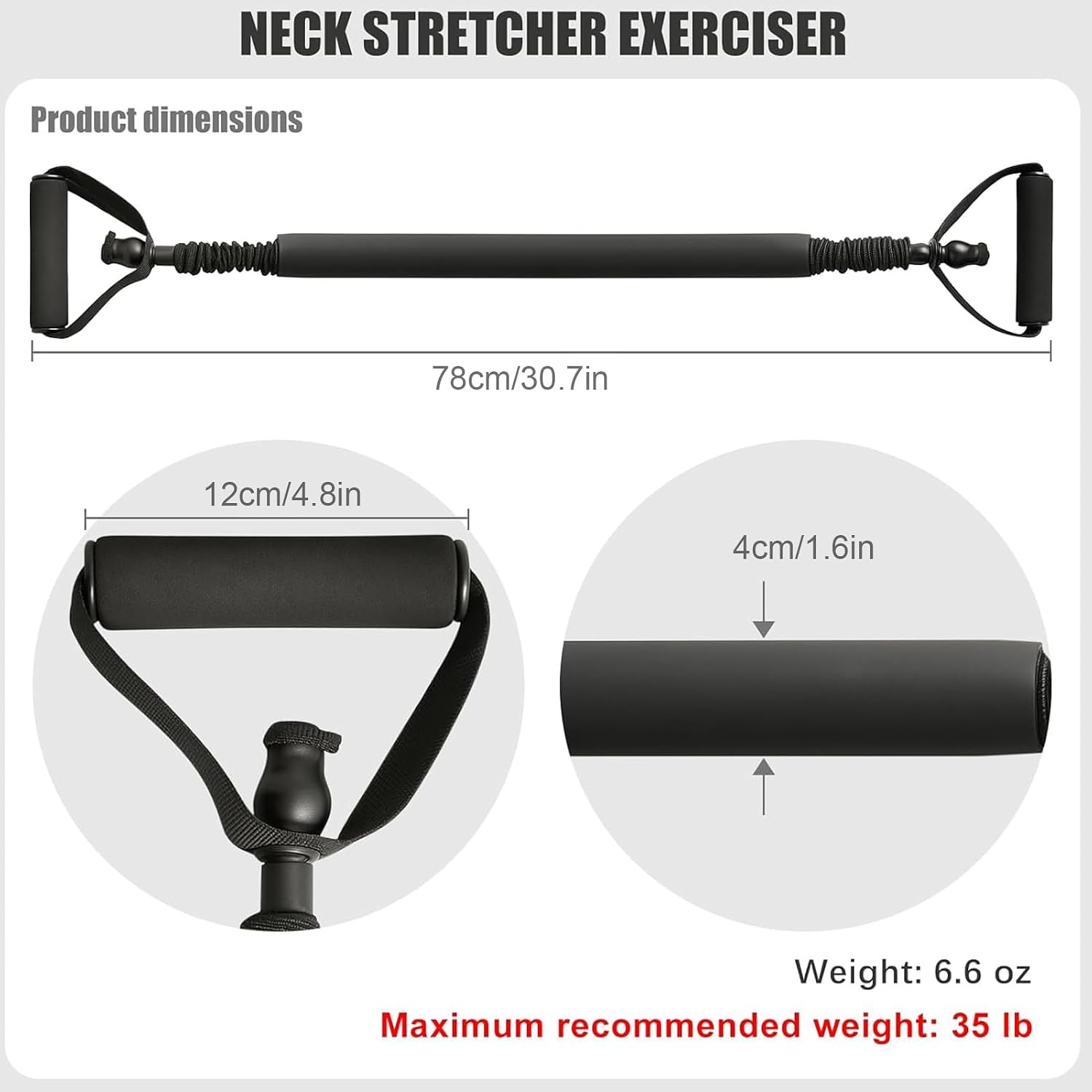 Neck Stretcher - Discomfort Relief Elastic Padding, 1PC Cervical Traction Device and Exerciser for Shoulder Muscle Or Back, Adult Home Office and Gym Use for Men Or Women, Blue Massage Pillow
