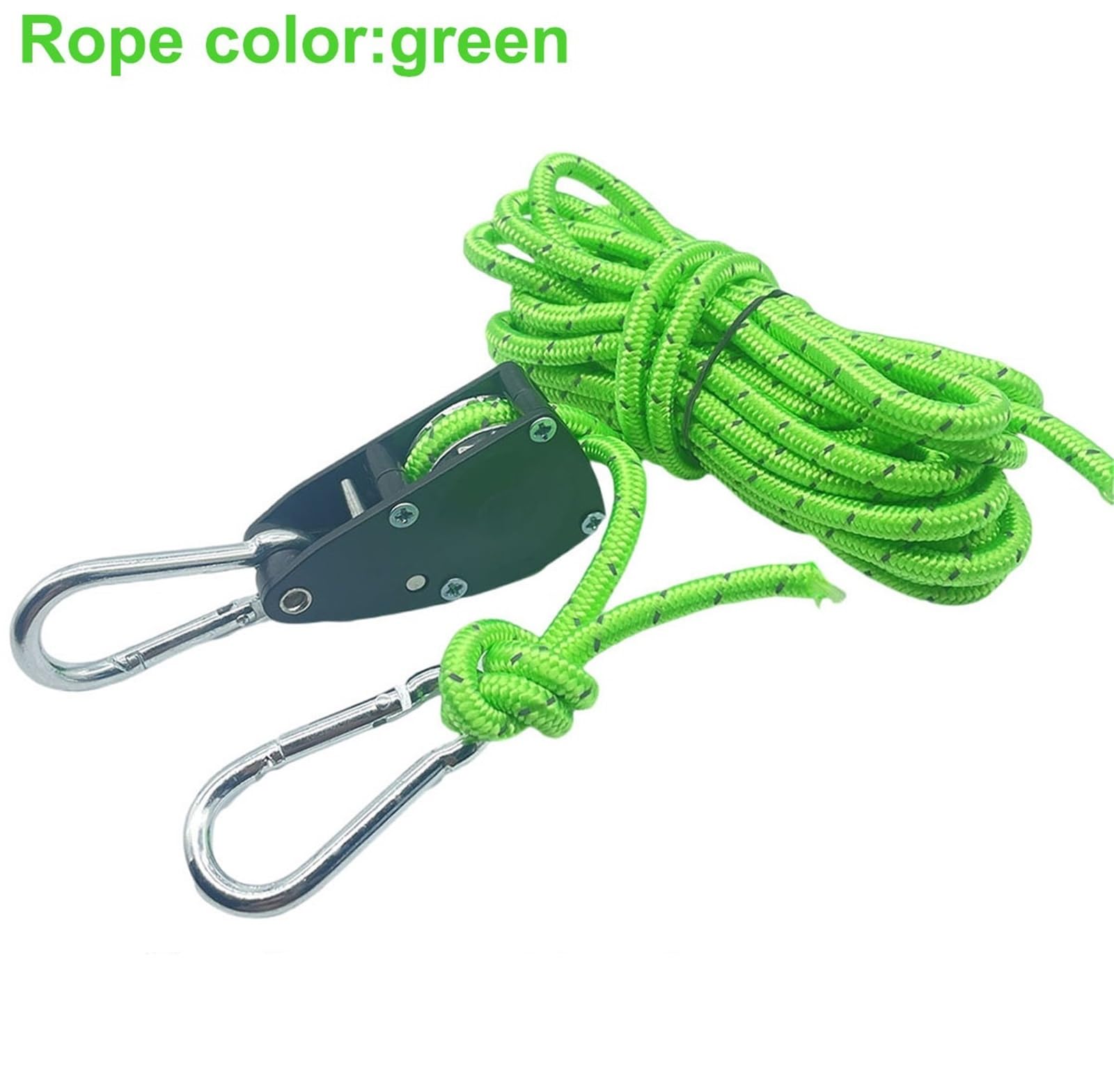 6mm Camping Reflektierende Zelt Spannseil Spanner Befestigung Wind Seil Schnalle Riemenscheibe Ratsche Markise Seil Haken(1pc green)