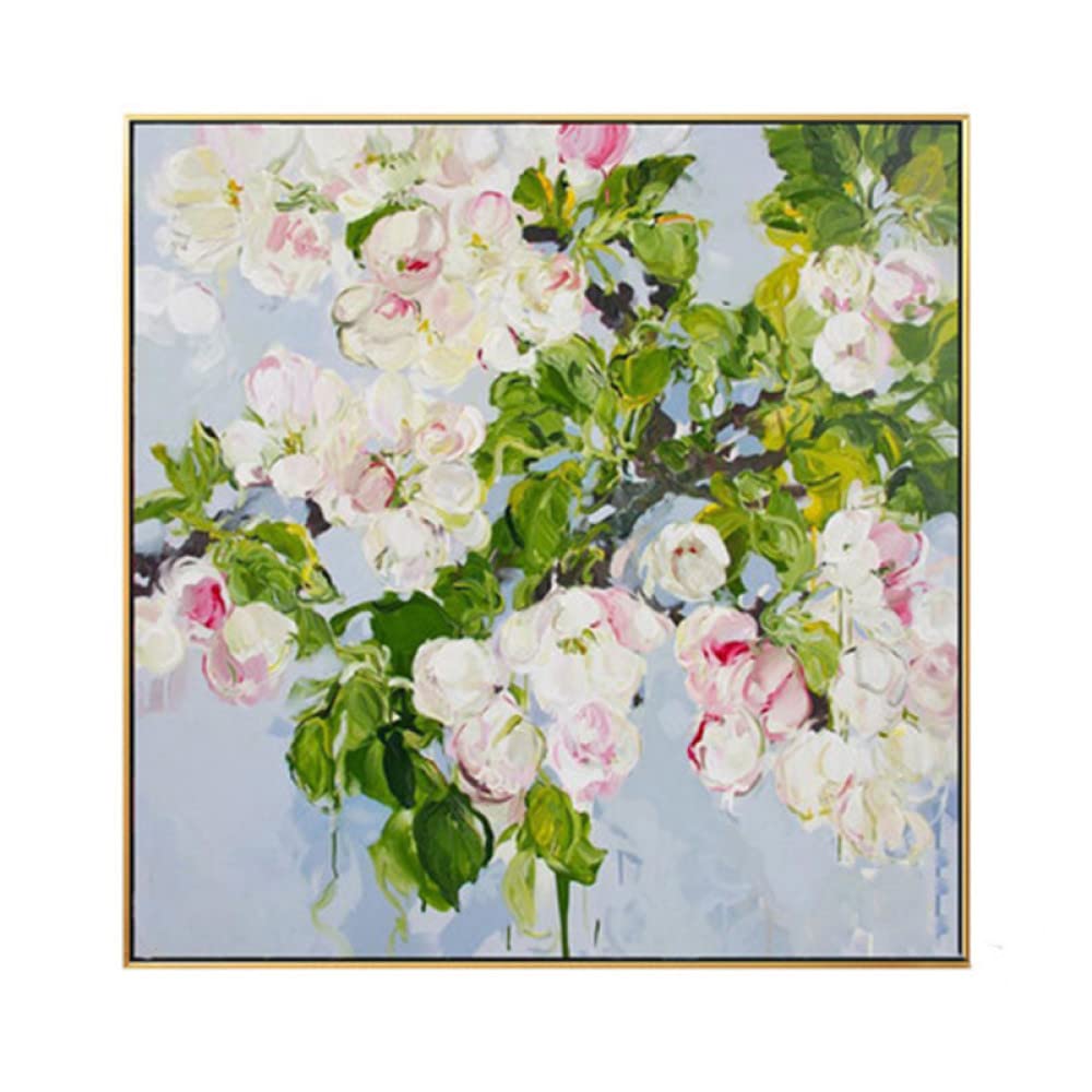 Pintura Al Óleo Pintada A Mano Cuadros,Planta Abstracta Moderna Floral 100% Dibujada A Mano Pintura Acrílica Obras De Arte, Grandes Pinturas Nórdicas De Flores De Durazno Sin Marco Imágenes Genia