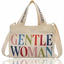 Cute Gentle Woman Tote Bag Colorful Hand-painted Canvas Handbags Handheld Shoulder Bag Office Travel Essentials