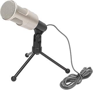 3.5mm Microphone, 360 Degree Computer Condenser PC Mic with Tripod for Gaming Podcasting Streaming Recording Voiceover Skype Twitch Zoom