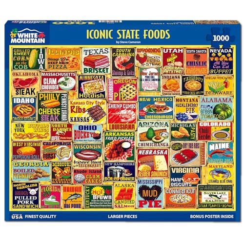 White Mountain Iconic State Foods 1000-Piece Jigsaw Puzzle