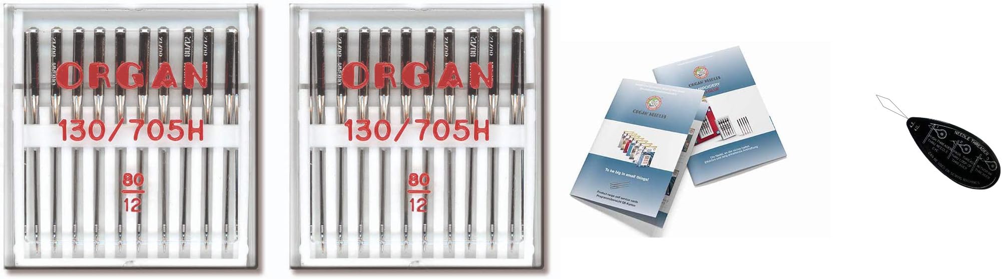 Organ Aghi per macchina da cucire domestica, universali (regolari) 130/705 H, confezione da 10, dimensioni: 90/14, adatti per macchine Brother, Singer, Janome ecc