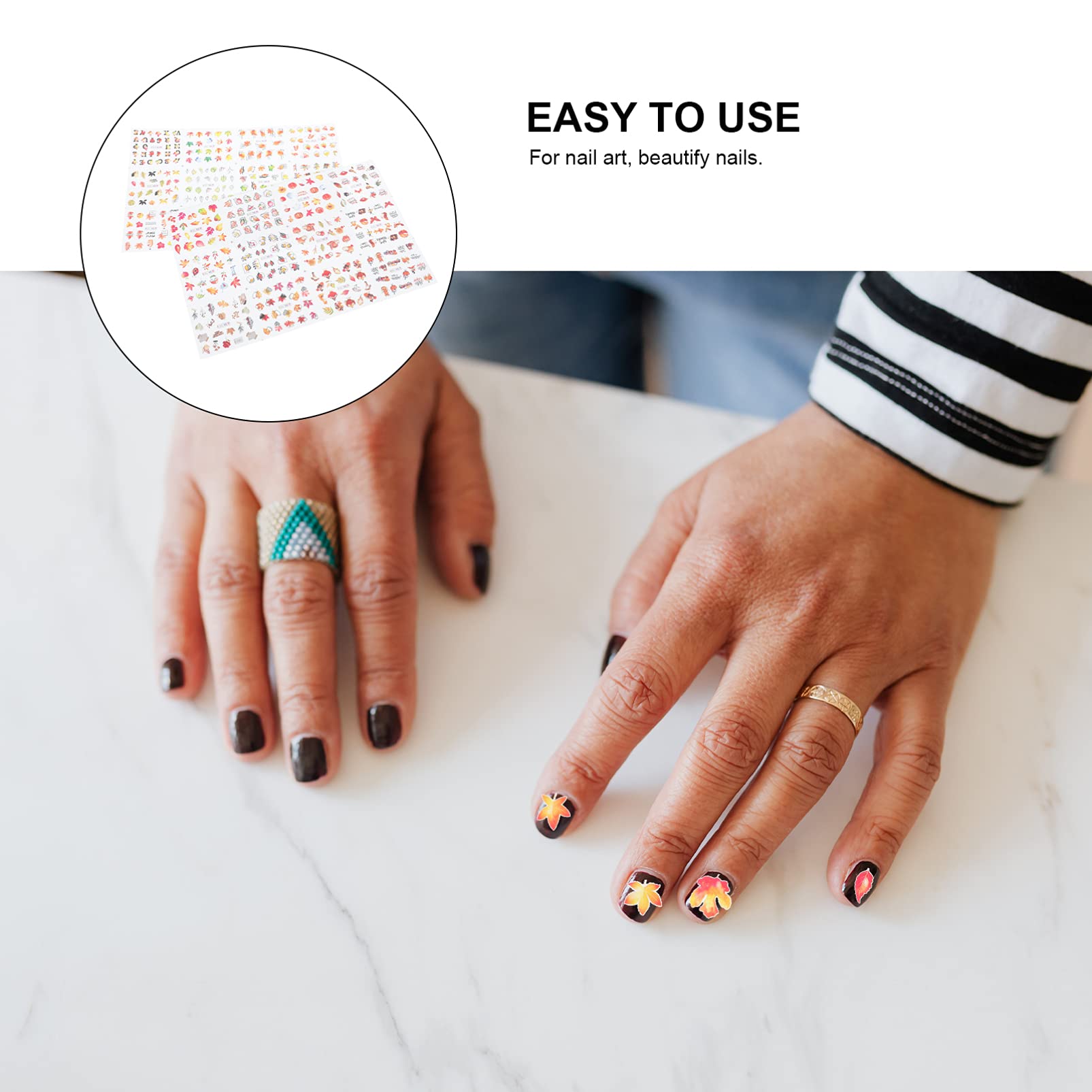 Didiseaon 7 Set Adesivi Per Unghie Decorazioni Unghie Decorazioni Per Unghie Arredamento Per La Casa Succulento Adesivi Per Manicure Fai Da Te Nail Art Con Foglie D'acero Carta 4 Pezzi * 7