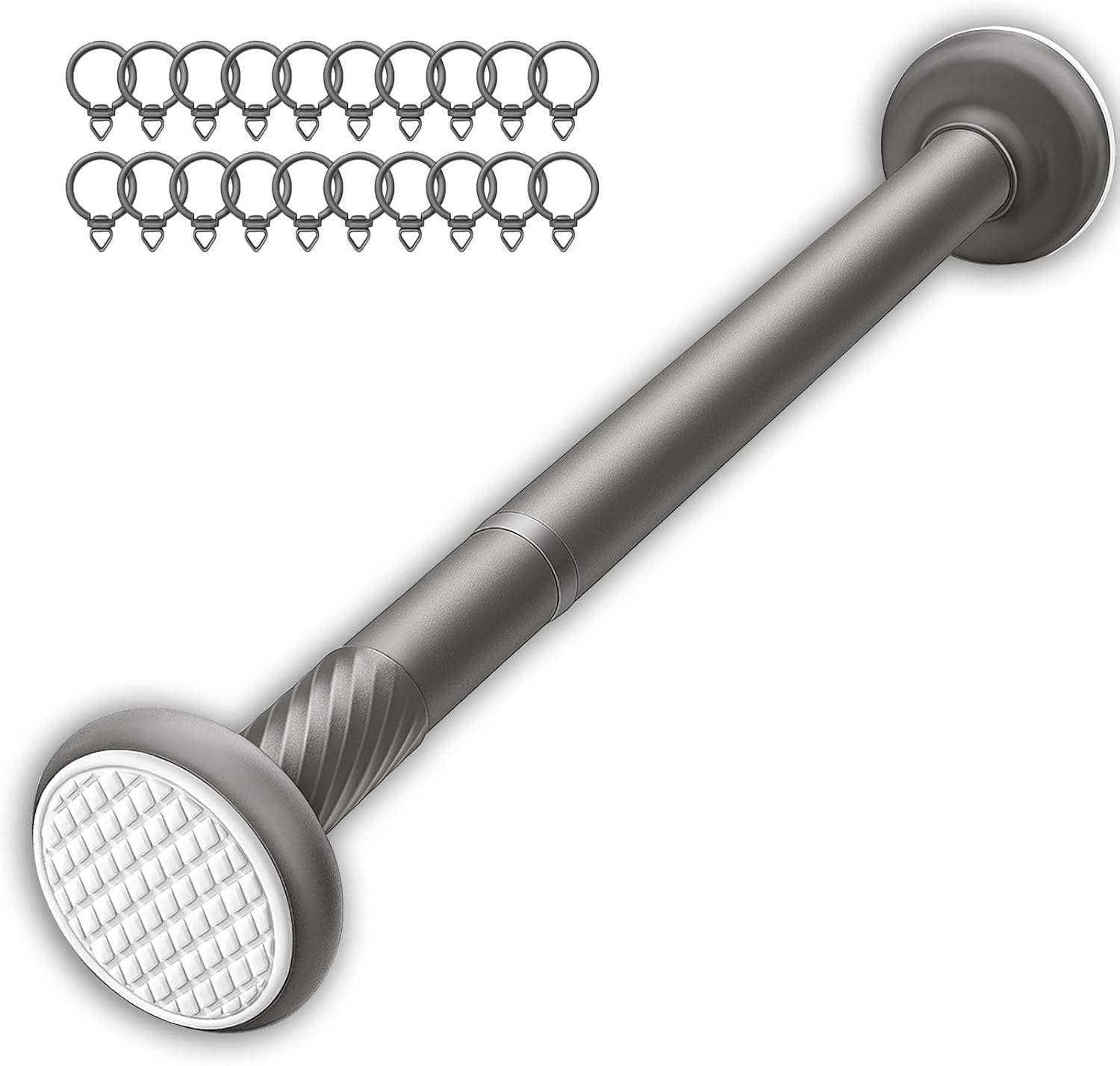 YXXSDP Closet Rods for Hanging Clothes, Stainless Steel Tension Rod, Stepless Adjustable Closet Bar Organizer, Industrial Pipe Clothing Rack for Wardrobes(Gray,3.3-4.0 m (130-157 inches))