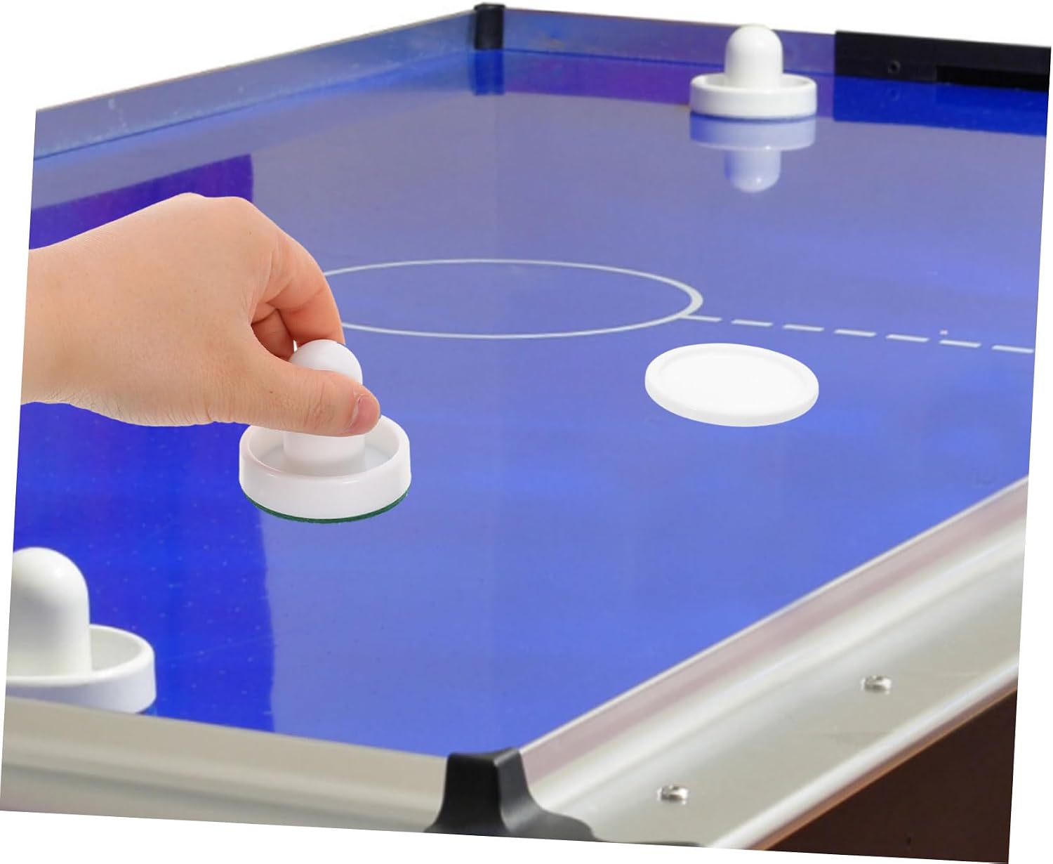 Toyvian Ice Hockey Table Pusher with White Paddles and Replacement Pucks Smooth Hockey Accessories for Rooms and Competitive Play