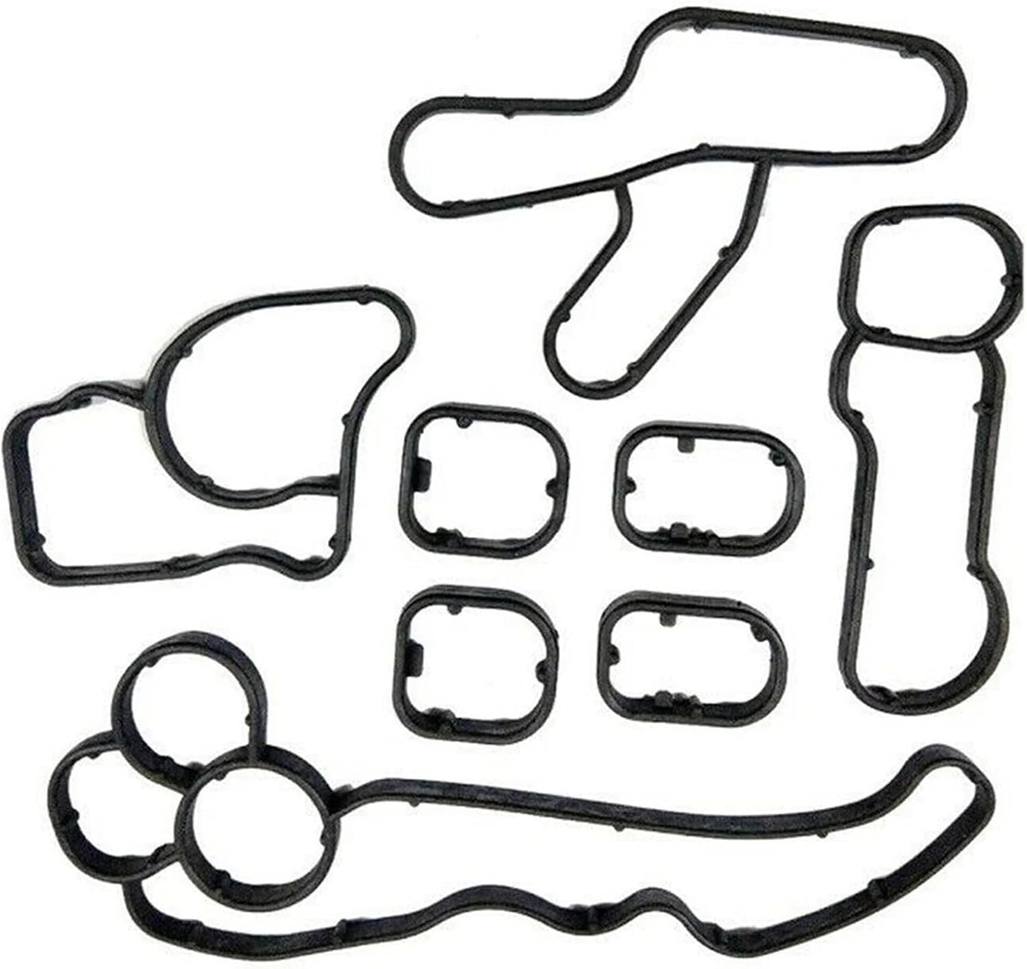 [Replacement] 8 Pcs Car Oil Cooler Gasket Seal and Filter Housing Gasket Set for BMW N47 N57 4 + 6 Cylinder for Diesel N47 N57 11428580680