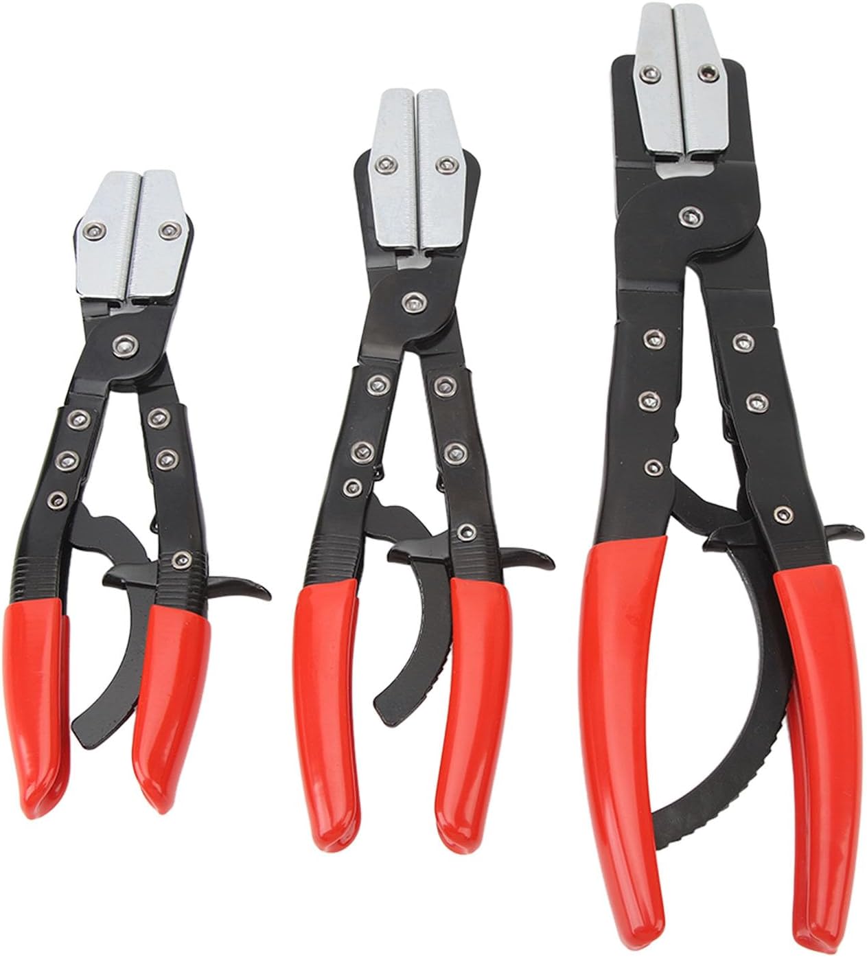 3Pcs Hose Clamp Line Pliers Set, Adjustable Hose Pinch Off Pliers with Anti Slip Handle for Automobile Radiator Coolant Fuel Lines, 8in 10in 12in Metal Tube Pincher Tool