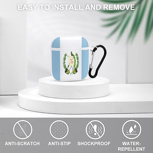 Miniatura 3 de Funda para Airpods con diseño de bandera de Guatemala, suave y flexible, para niñas con llavero