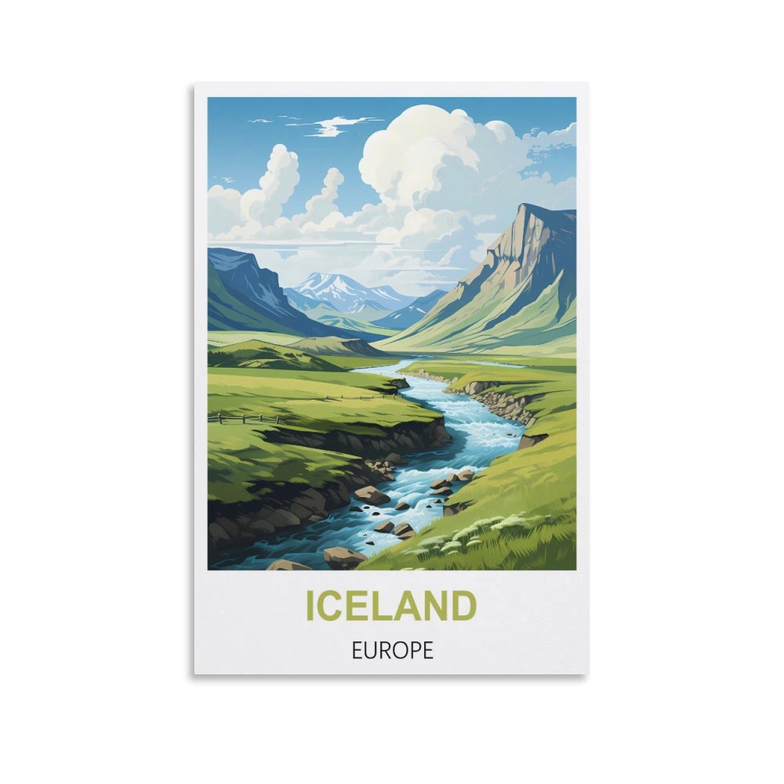 Vintage Metal Tin Sign for Cafe Iceland Europes,Personalized Vintage Style Retro Tin Sign Custom Sign for Wall Outdoor, Indoor, Street, Office 30x40cm