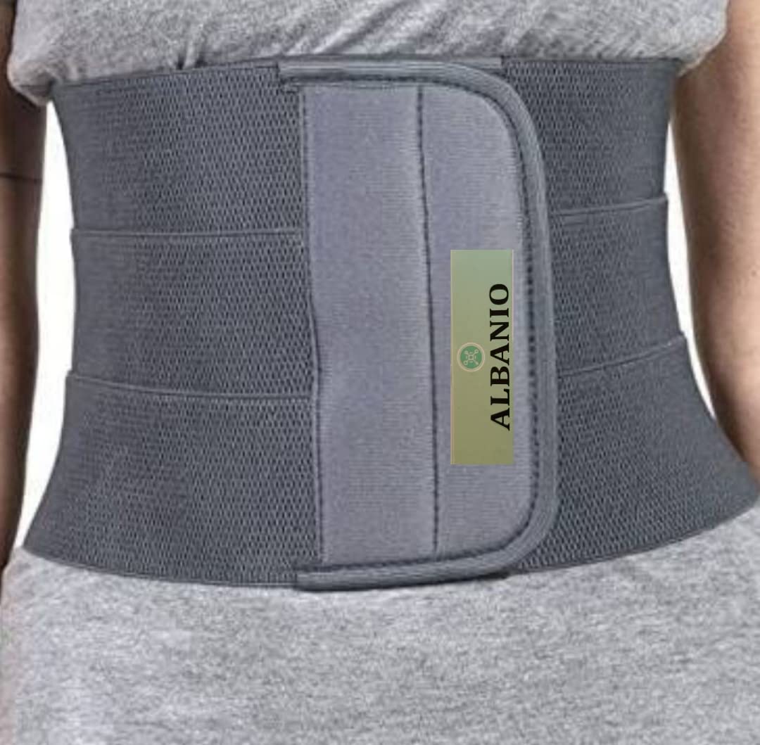 ALBANIO Abdominal Belt for Women's | After Delivery for Tummy Reduction | Abdominal Binder Fat Reduction Belt Large 8" - Gray
