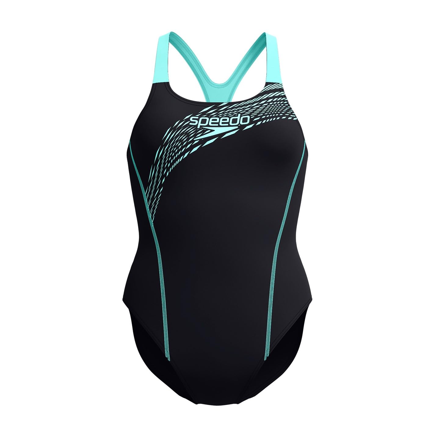 Speedo Womens Med Logo One Piece Swimsuit Artic Glass 10