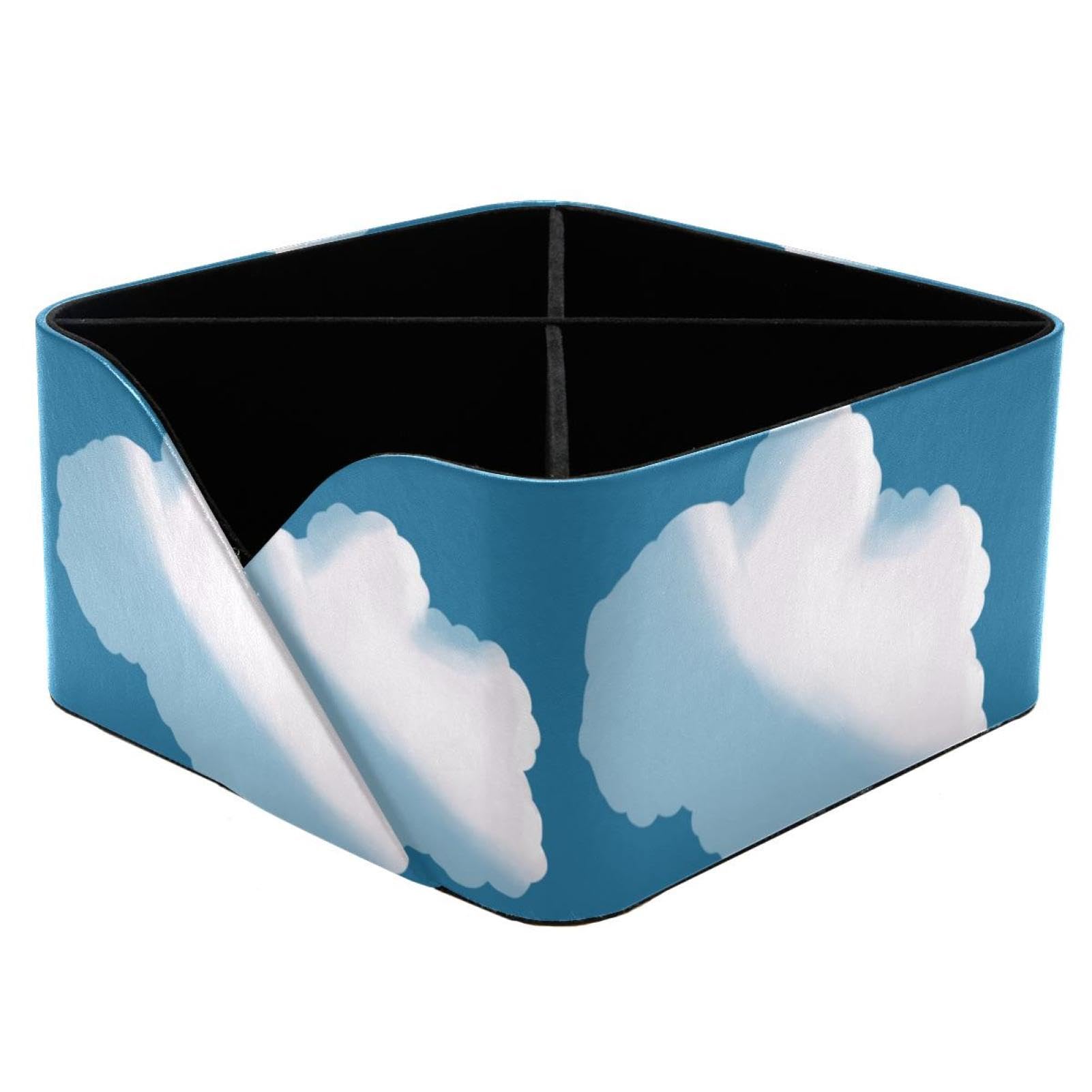 Porte-stylos rectangulaire Nuages Blancs pour papeterie et maquillage