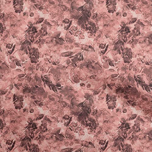 oneOone Georgette Viscose Rust Brown Fabric Abstract Floral Dress Material Fabric Print Fabric By The Yard 42 Inch Wide-40
