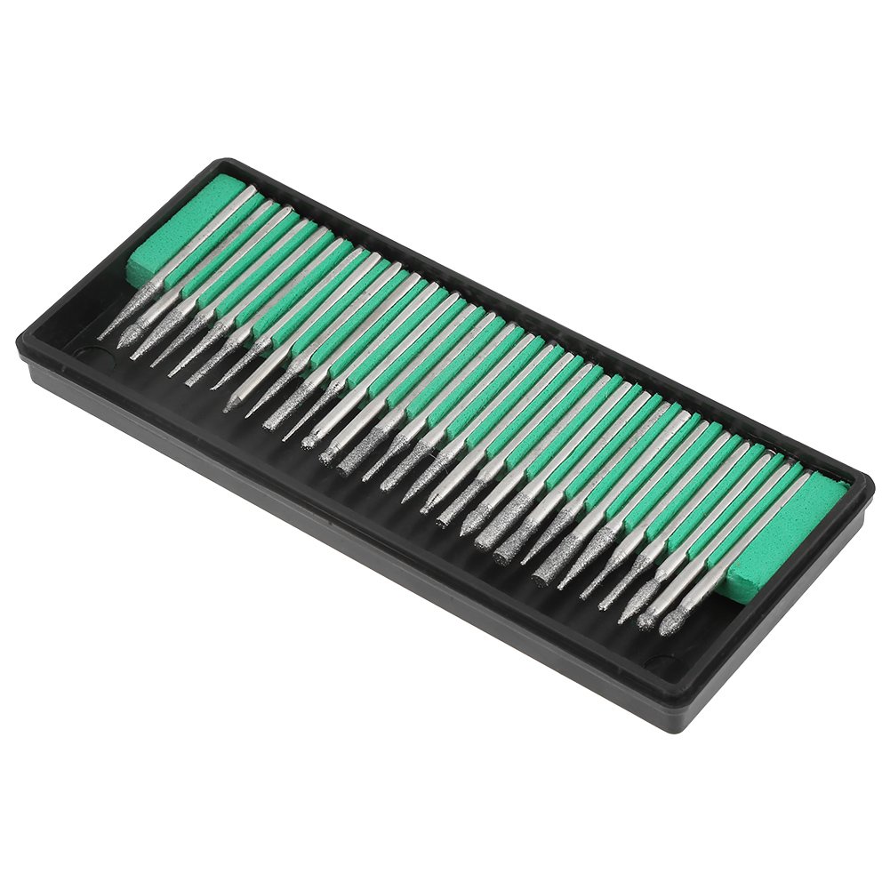 Cutting Wheels Set, 30Pcs Burs and 10Pcs Saw Blades Cutting Discs and 2Pcs Mandrels Rotary Tools Accessories for Ceramic Alloy Wood Metal DIY Craft
