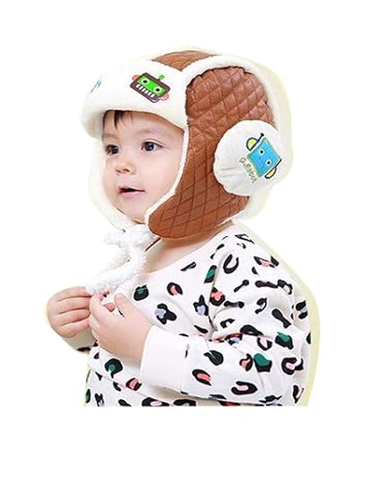 Devil Kids Boys & Girls Winter Warm knitted Robot Cap (Brown,1-5Years)