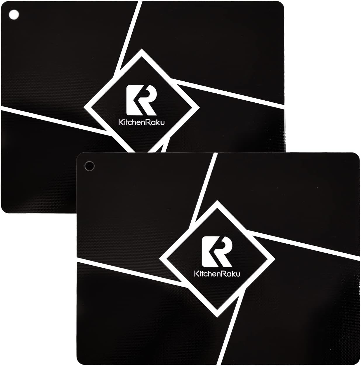 2PCS Induction Cooktop Protector Mat, Silicone Induction Hob Cover Mat- (Magnetic) Cooktop Scratch Protector for Induction Stove by KitchenRaku (10.2"x 13.8", Black)