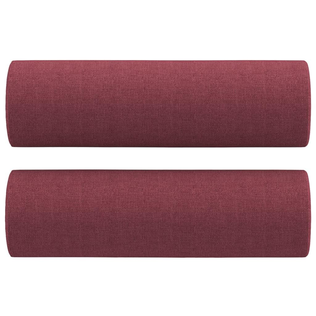 Sofá de 3 plazas con cojín, color rojo vino, 180 cm