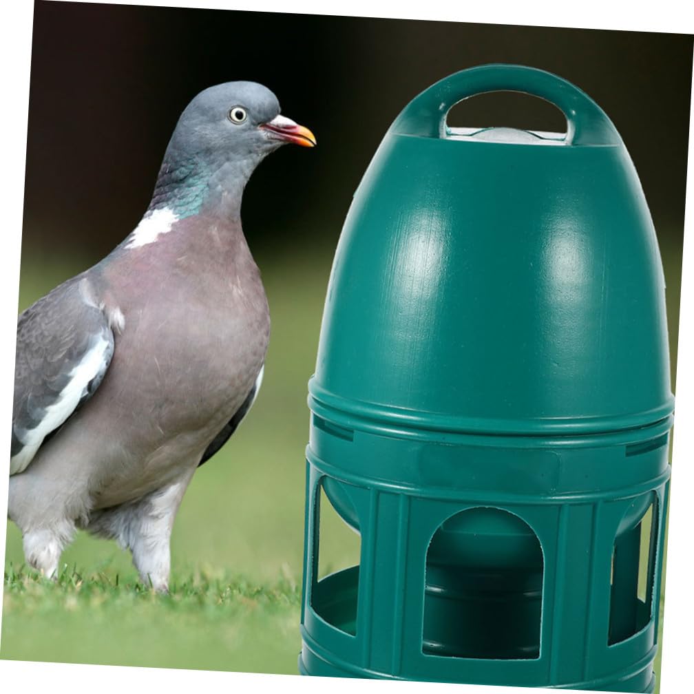 2 pièces Distributeur Eau pour Oiseaux Abreuvoir Pigeons Pratique et Spacieux Accessoire Cage à Oiseaux pour et Nettoyage Facile Lot de Blanc et Vert