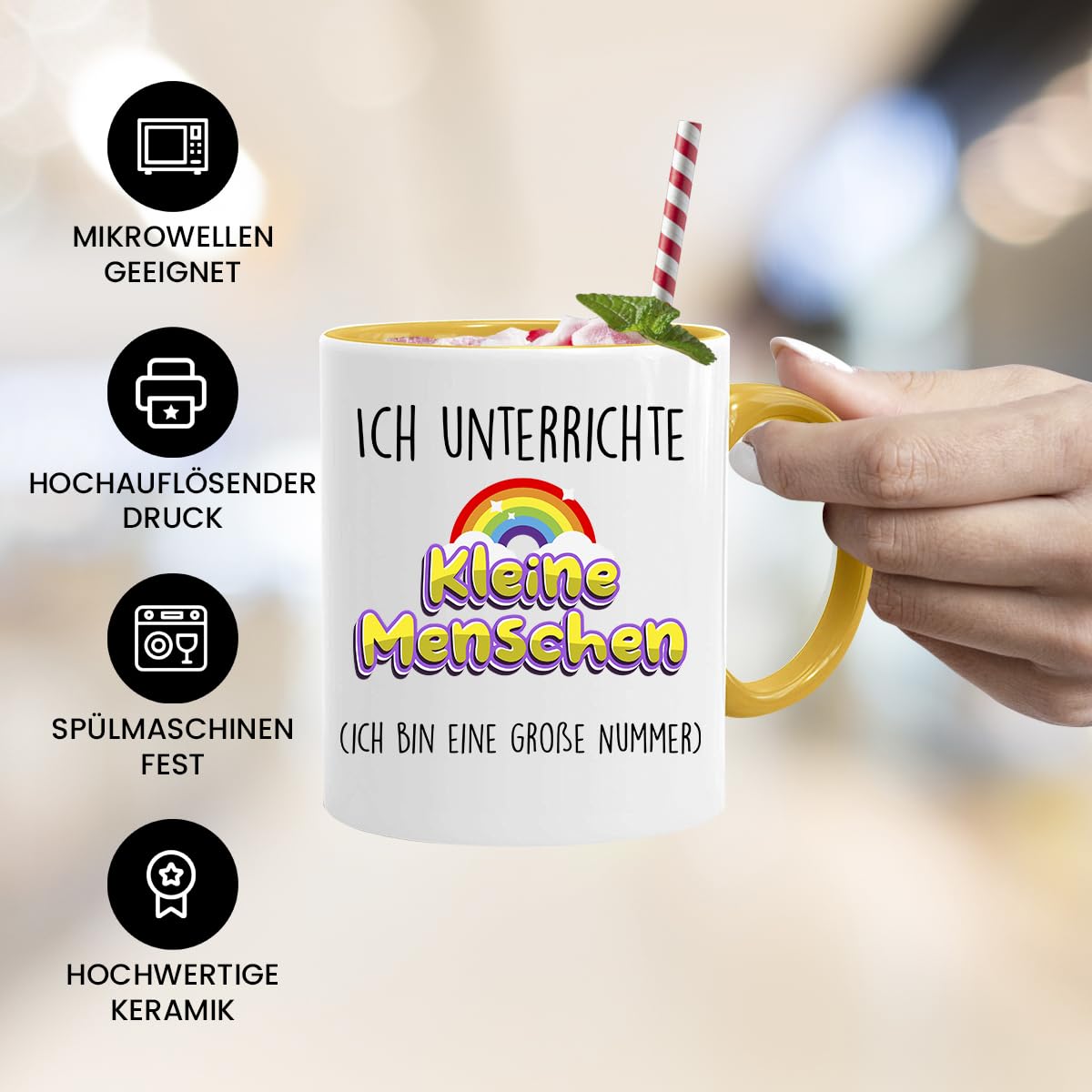 Tazza con scritta in lingua tedesca, libri trasformati Muggles in mago, tazza scolare, inizio scuola – regali