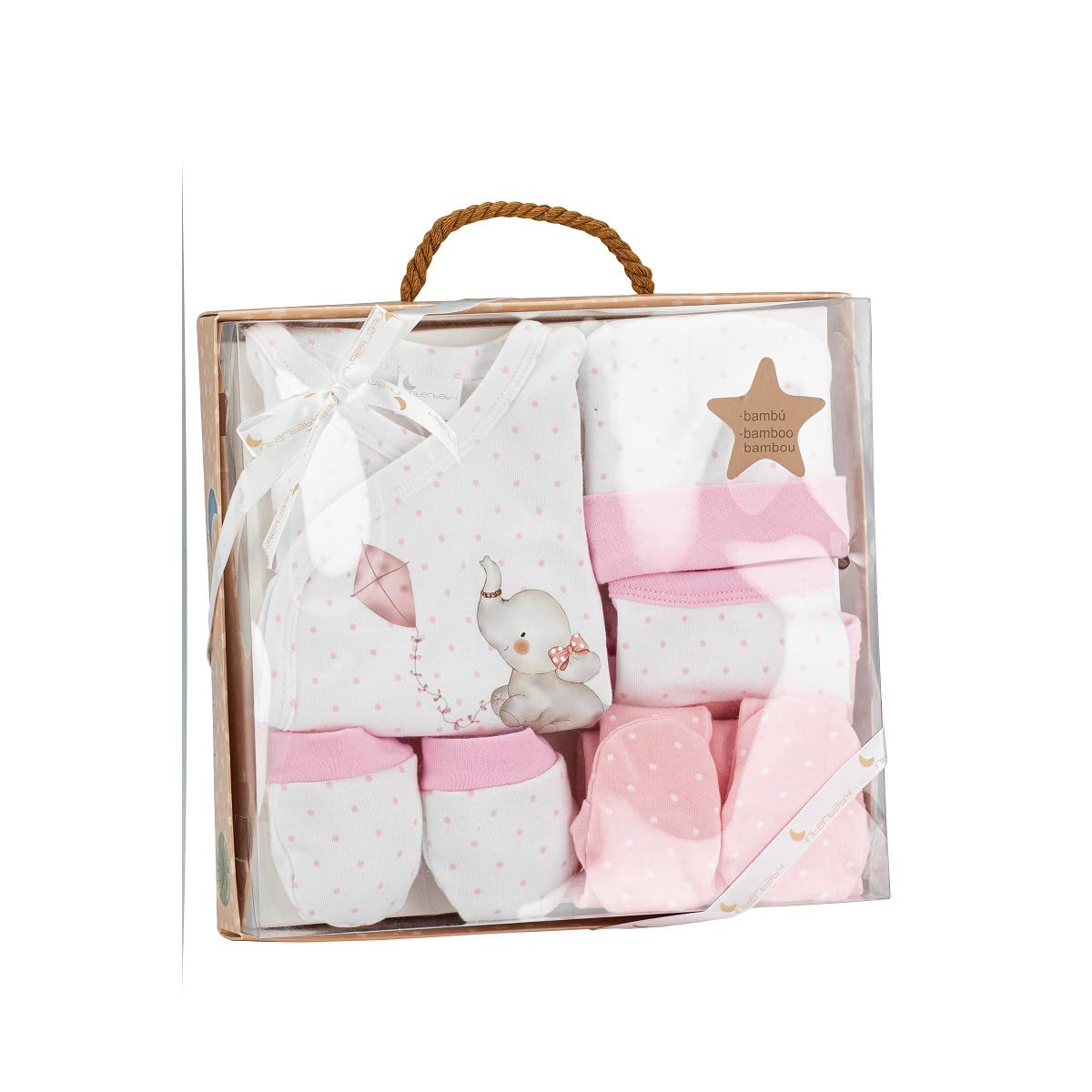 Interbaby Set Regalo Bebé 5 Piezas, modelo Elefantito, rosa