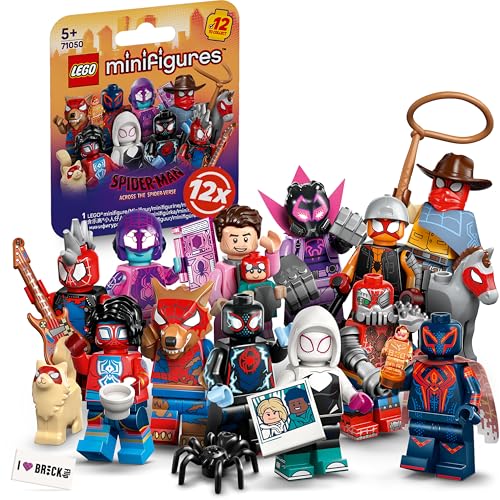 Lego Spiderman Minifiguren Serie mit 12 Spider-Man Figuren: Komplett-Set der Lego Minifiguren Serie 71050 Across The Spider-Verse (inkl. bedruckter Fliese) Lego Spiderman Minifiguren Serie mit 12 Spider-Man Figuren: Komplett-Set der Lego Minifiguren Serie 71050 Across The Spider-Verse (inkl. bedruckter Fliese)
