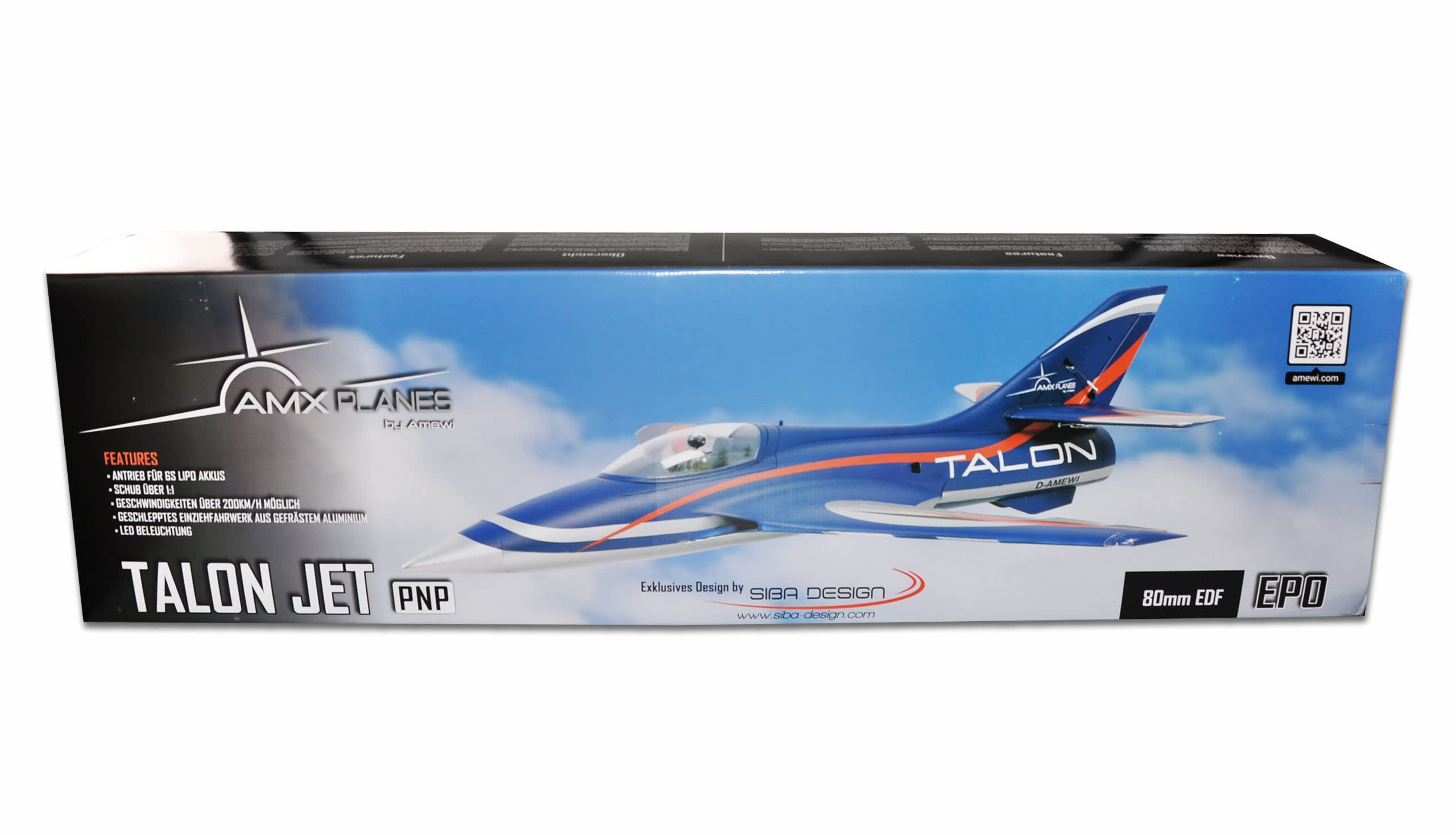 Amewi AMXPlanes Talon EDF Jet 1100mm 200 km/h EPO PNP blu RC telecomandato