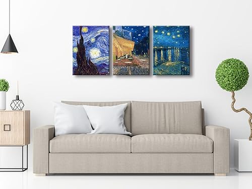 Vista 68 de Wieco Art Great Wave of Kanagawa Katsushika Hokusai 3 piezas modernas sobre lienzo estirado impresiones sobre lienzo, arte de pared para decoración