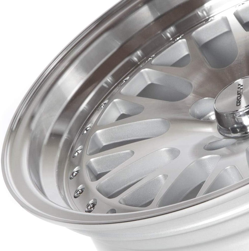 Circuit Performance CP21 16×8 Silver/Machined 4×100 [+25mm] compatible with Honda Civic EK EG, Acura Integra, BMW E30, Mazda Miata
