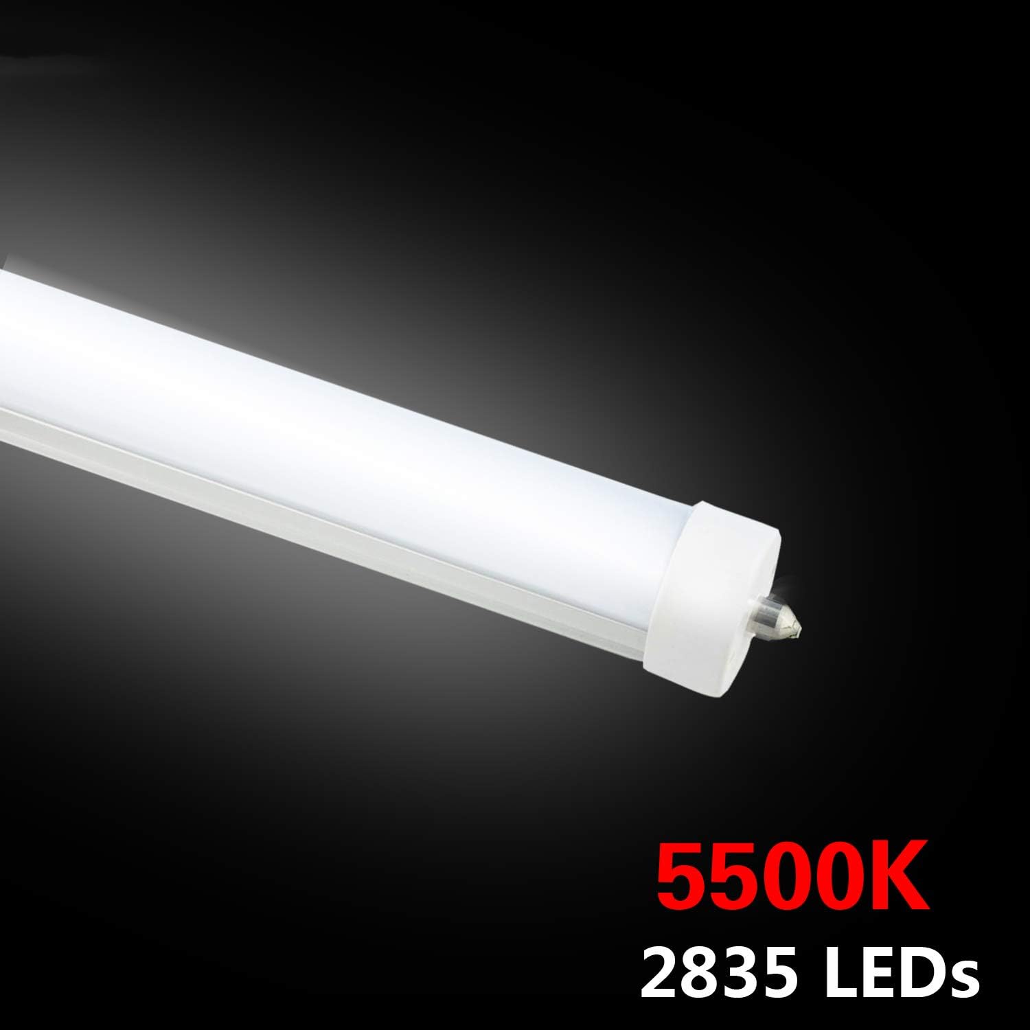 One-Day Sale: Up to 40% Off 8ft LED Bulbs for T12 LED Fluorescent Fixtures,F96T12 LED Tube Replacement,120V and 277V Input, 5500K Daylight White,40Watt 4800LM Super Bright (4PCS 5500K Daylight White)