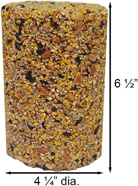 Wildlife Sciences Woodpecker Crunch Seed Towers, 2 lb. Each – Pack of 12 Nutrient-Rich Seed Logs for Woodpeckers & Songbirds – Mess-Reducing Vegetable Gelatin, Convenient Packaging