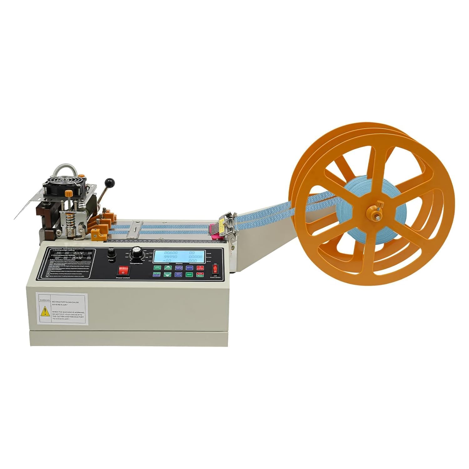 Coupe-sangle automatique avec écran LCD pour la découpe précise des bandes élastiques, rubans et rubans