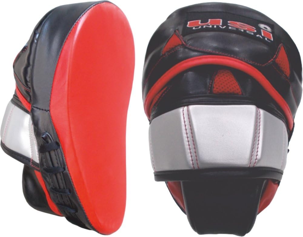 USI UNIVERSAL Focus Pad, 627PM Focus Pads Top Grain Hide Leather & PU Construction Curved Padded Pads for Boxing & Martial Arts Training Fitness Training Punching Focus Target Pads for Men & Women