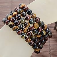 Vista 85 de MASSIVE BEADS Pulsera elástica de yoga hecha a mano con piedra natural, cristal curativo, energía, regalos para adultos unisex de 0.157 in, 0.236