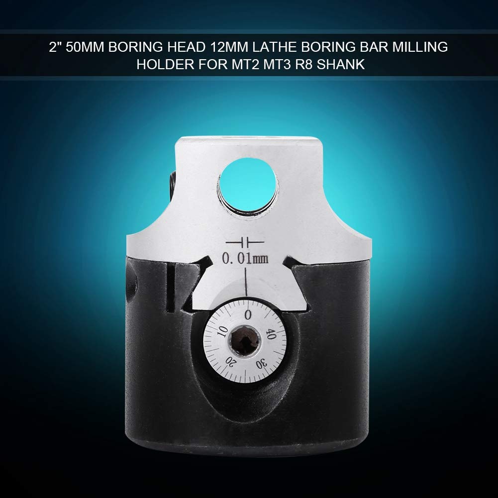 gernie Boring Head Steel Shank Holder for F1 Mt2 Mt3 R8 Type, 2 Inch Boring Head for F1 Type, Boring Drill Bits, gernien2am9b1vxd