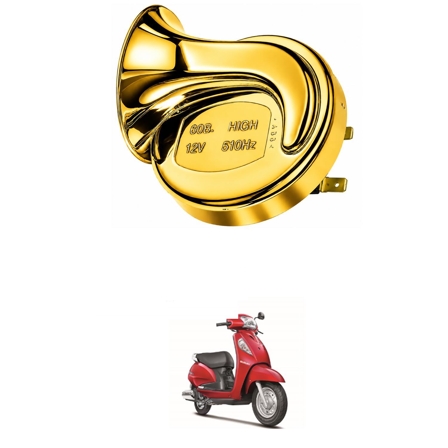 Universal 12V Snail Tweeter Horn 300dB Super Loud Waterproof Electric Horn, Premium Chrome Finish, Heavy Duty Brass Terminals for Car, Bike, Truck, SUV Comfortable With Acc-es-s SE-image-21