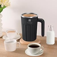 Vista 3 de Taza de café autoagitable, apta para café, leche, cacao y otras bebidas, botella aislada (temperatura negra, 12 onzas)