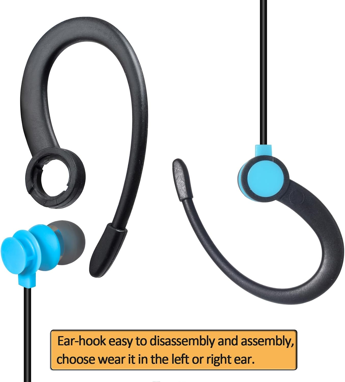 HYS Pack of 10pcs G Shape 3.5mm Surveillance Listen ONLY Earpiece, 3.5mm Right Angle Connector, Ear Hook Law Enforcement Headset for Shoulder Speaker Microphones