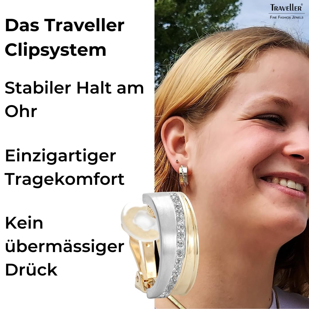 Traveller Ohrclip - Damen - Kristall-Steine - bicolor - 156959