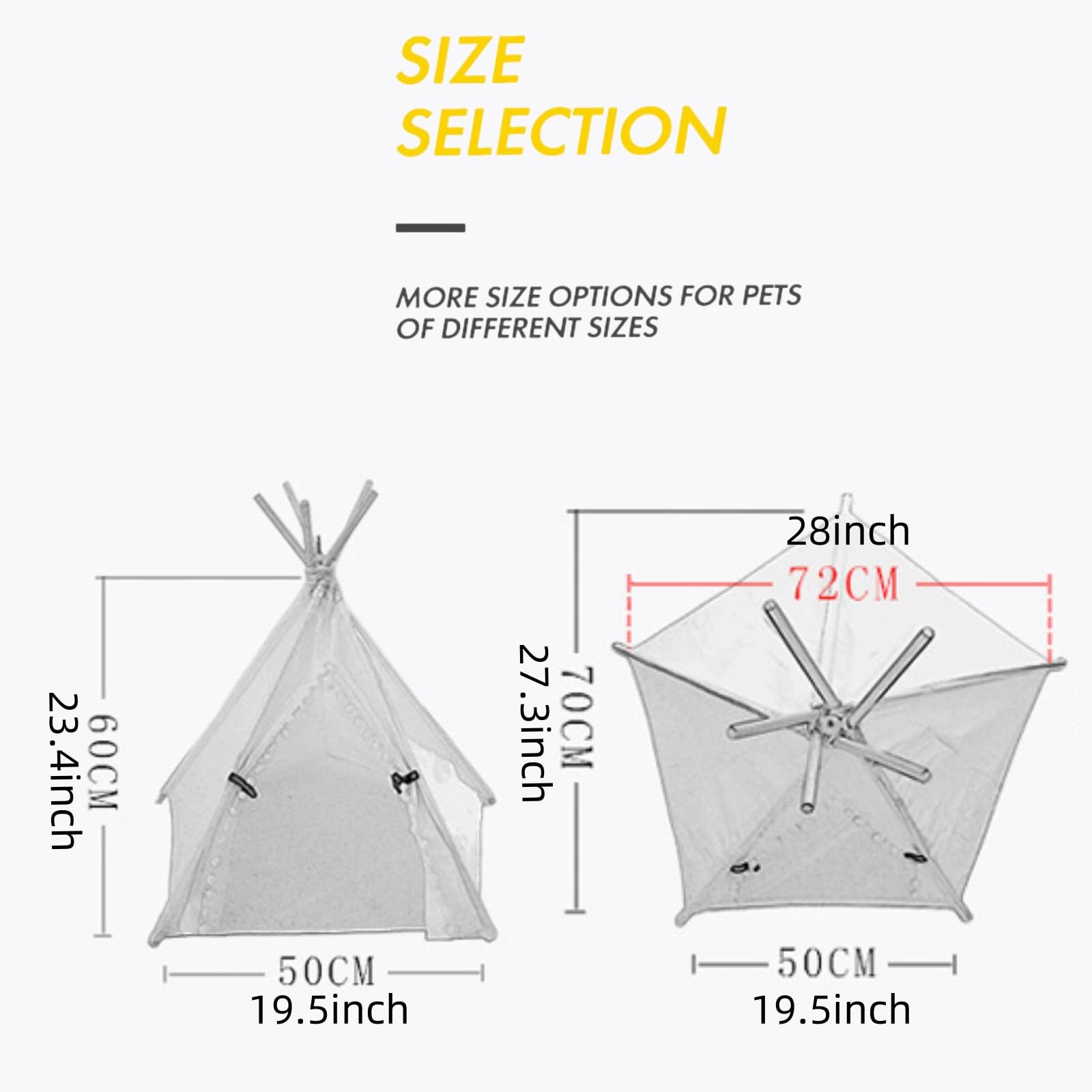 Chien Tipi À L'intérieur des Maisons pour Chiens pour Les Petits Chiens Chiots Tipi De Coussin Noir De Coussin Facile À Déplacer des Animaux De Compagnie Tente De Chien Lavable pour Chien