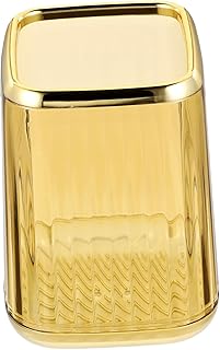 حامل فرش المكياج بريميوم لتنظيم أدوات التجميل - قلم الحواجب، سلة لحمل الفرش، حامل أقلام كريستال، أنبوب تخزين مستحضرات التجميل، حامل أقلام - مثالي للمكتب وغرفة النوم (Gold)