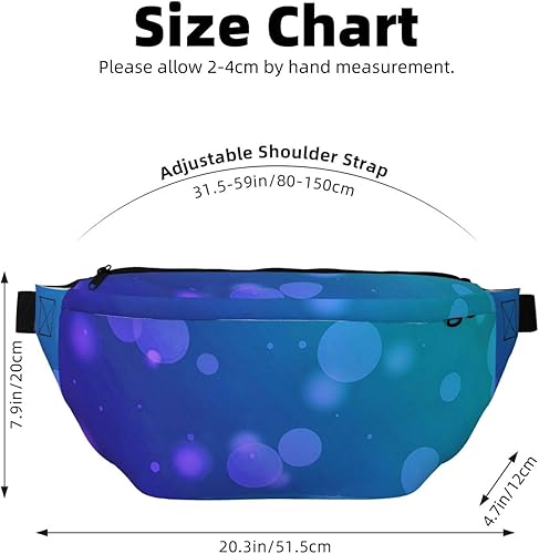 Miniatura 3 de Belt Bag Small Crossbody Waist Purse Travel Wallet Pouch (New Purple And Teal Bubble)