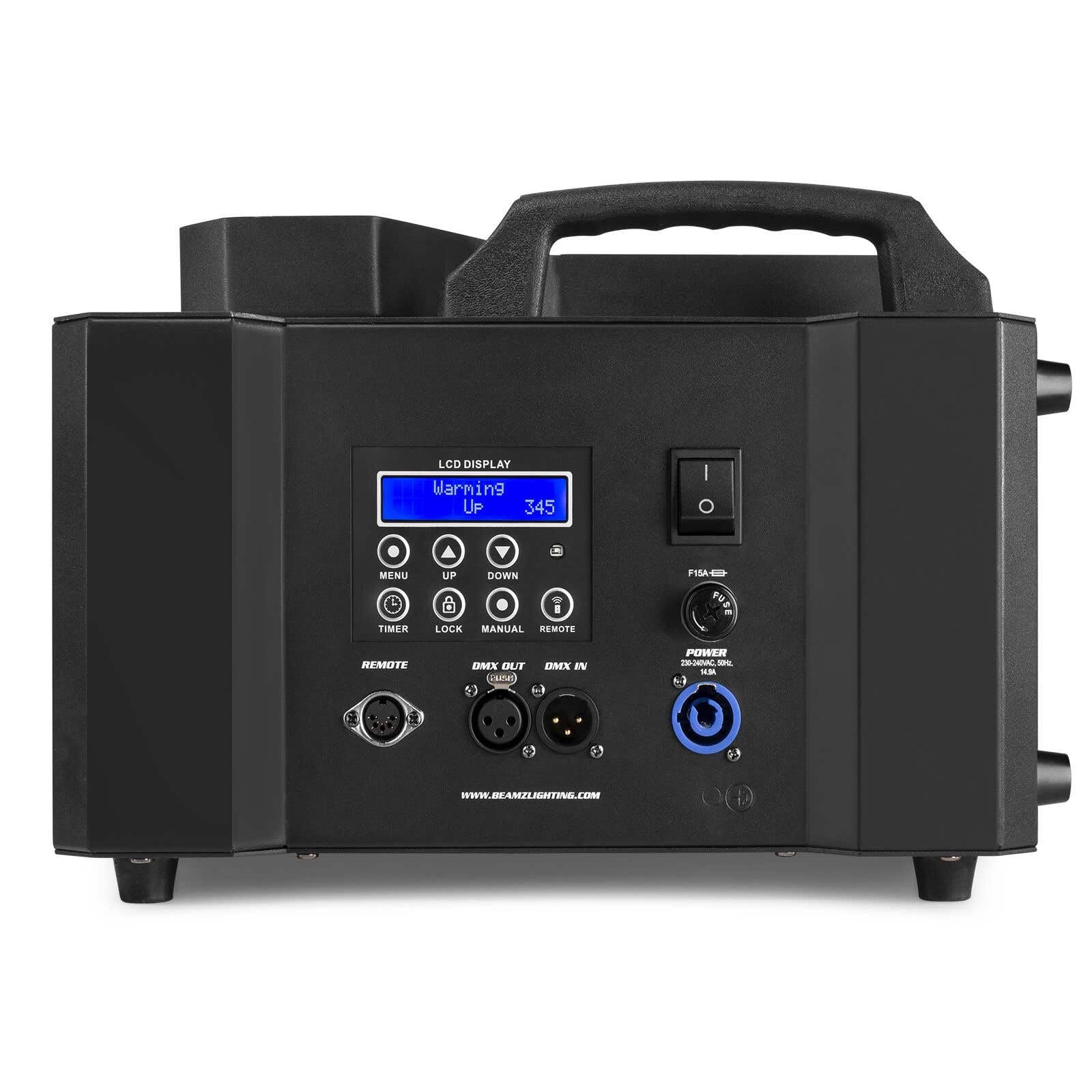 BeamZ Professional BLAZE3500 - Pack Machine à Fumée Verticale - 3500 Watts, 48 LEDs RGBW, Réservoir 3500ml, Créez des Colonnes de Fumées pour vos Soirées, 10L inclus