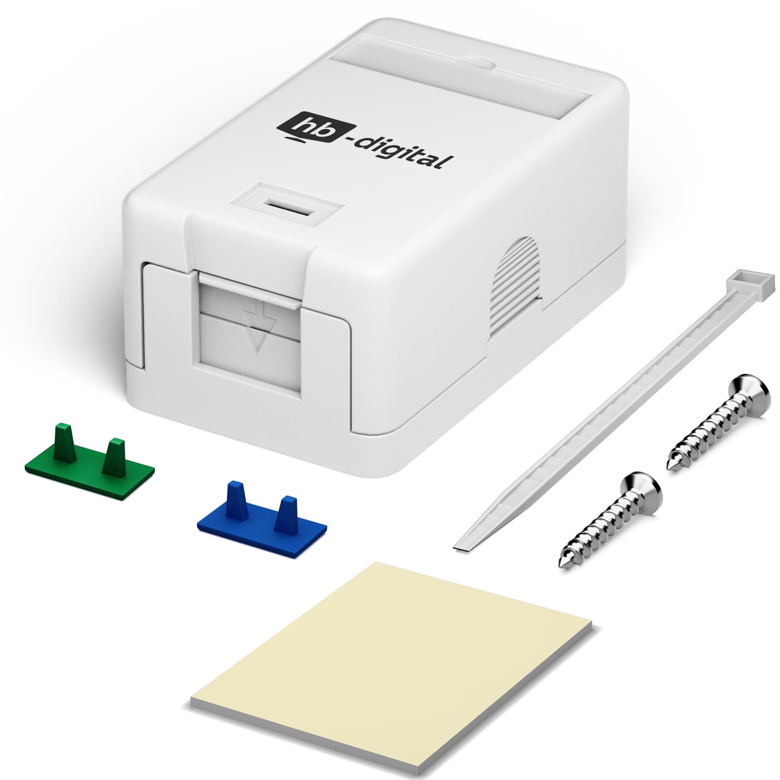 HB-DIGITAL 5 Stück Anschlussbox 1-Fach für Keystone Module | Aufputz Netzwerkdose | Kompakt, robust & modular | Mit Shutter - Weiss