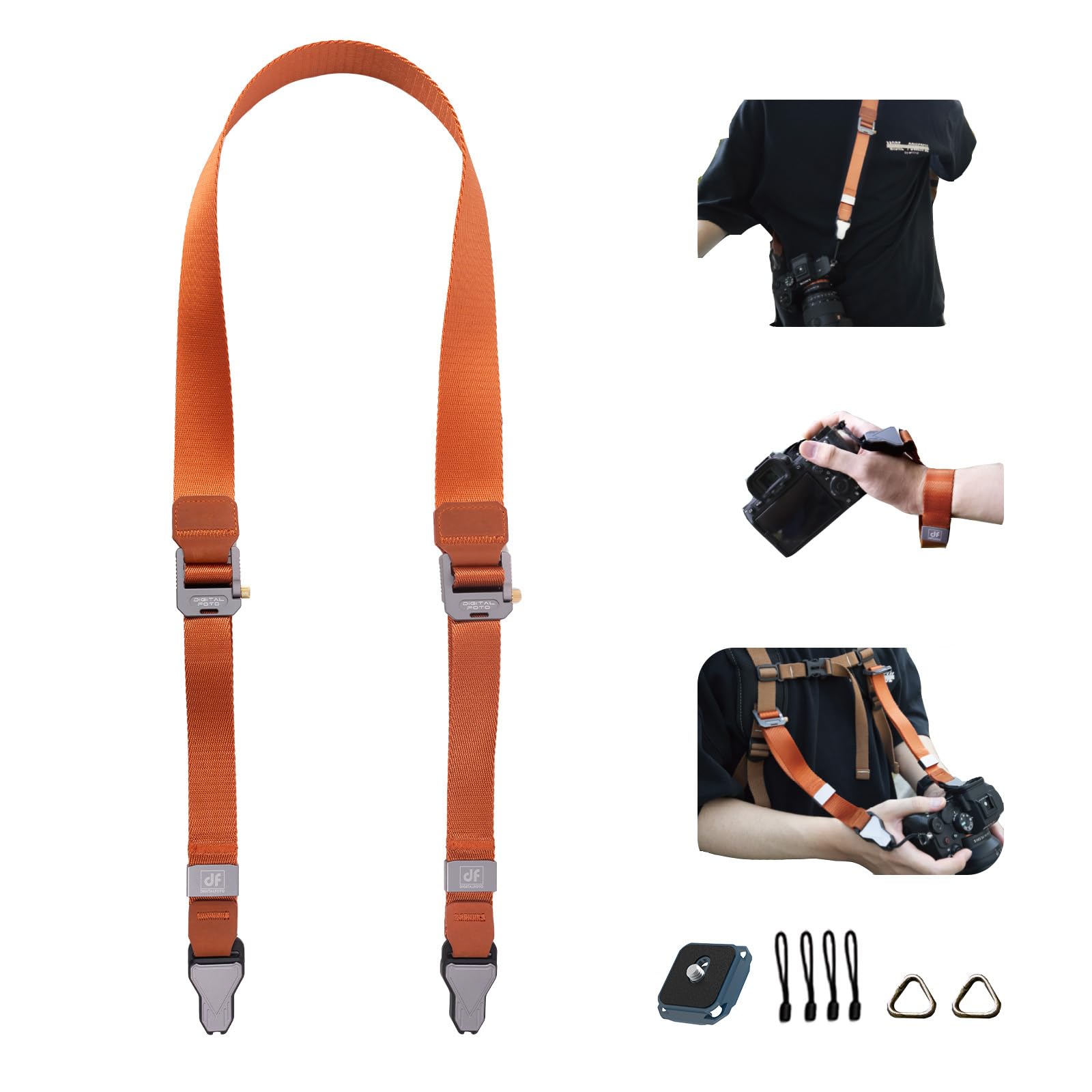 Cinghia magnetica 3 in 1 per fotocamera, cinghia da polso per borsa, tracolla a sgancio rapido con connessione rapida magnetica, sistema di trasporto multifunzione per fotocamere e zaini