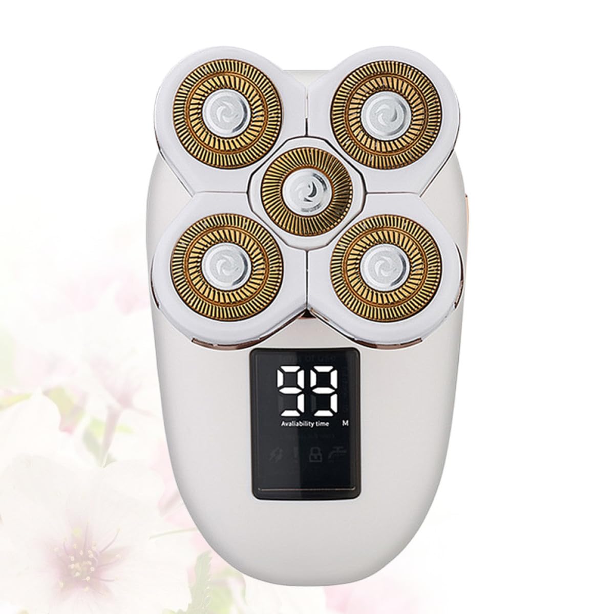 NUOBESTY LCD Haartrimmer Elektrorasierer für Männer mit 600 Mah Akku Weiß Glattes Rasieren und Direkt mit Wasser Reinigbar für Zuhause und Unterwegs