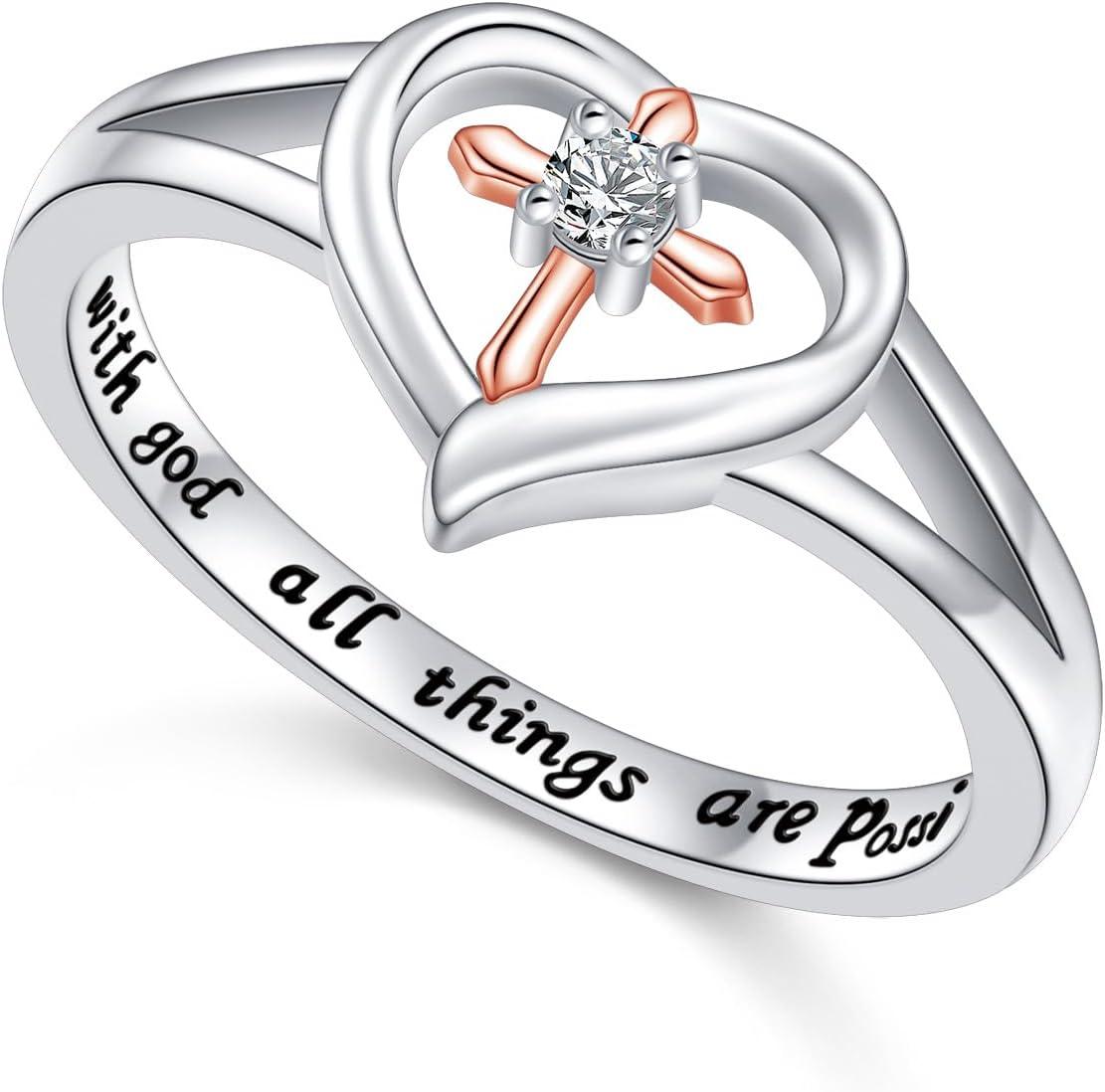 Alphm S925 Sterling Silver Heart Cross Inspirational Jamaica Ubuy